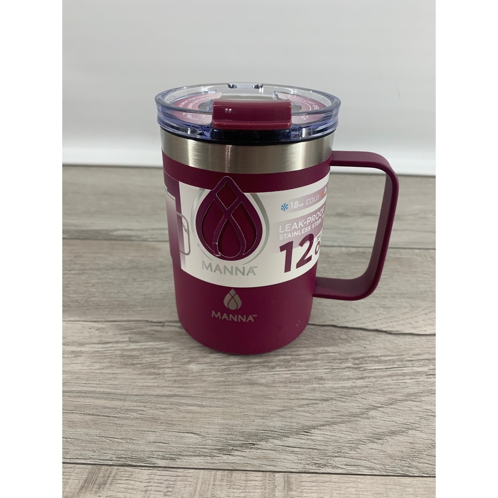 Manna Tahoe 12oz Stainless Steel Mug Plum Purple Leak Proof Lid Vacuum Insulated